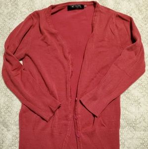 Modcloth Charter School Cardigan Pink 3/4 Sleeves